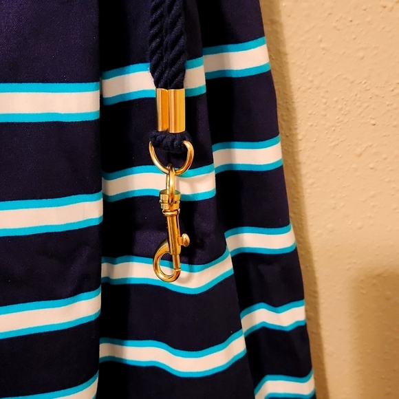 Tommy Hilfiger Sleeveless Fitted Dress, Size 12, Striped Nautical with cord belt - Picture 4 of 8